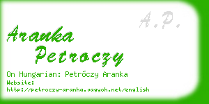 aranka petroczy business card